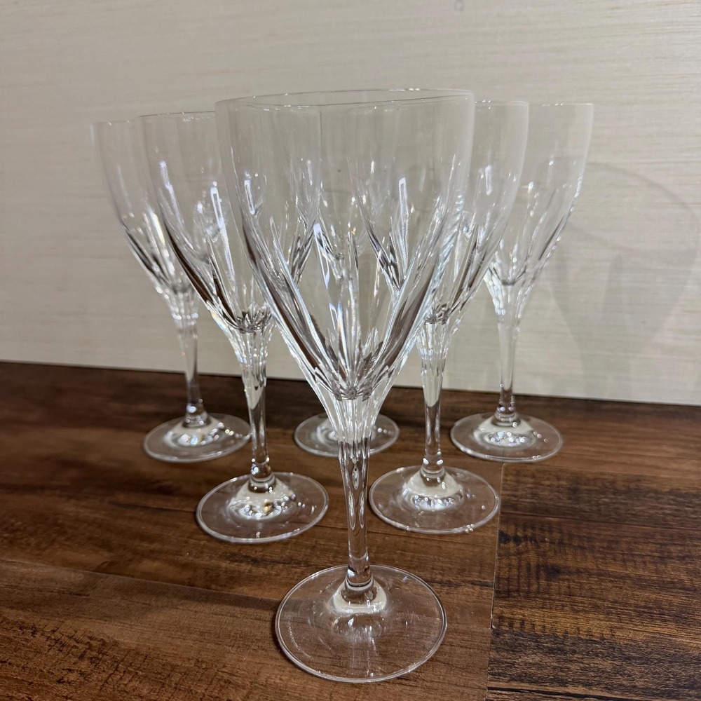 6 VTG 90s Schott Zwiesel Revue Crystal Wine Goblets German Crystal 8.25" Z Mark - Picture 2 of 10